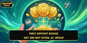 First Deposit Bonus - Get 300 BDT Extra at Jeeta9