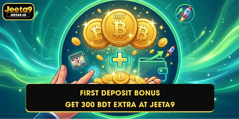 First Deposit Bonus - Get 300 BDT Extra at Jeeta9