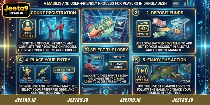 Step-by-step guide on how to join TF Gaming Sports at Jeeta9