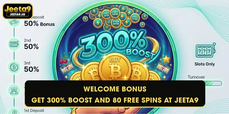 Welcome Bonus - Get 300% Boost and 80 Free Spins at Jeeta9